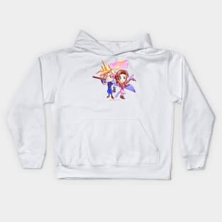 Cloud Loves Aerith ファイナルファンタジーＶＩＩ Kids Hoodie